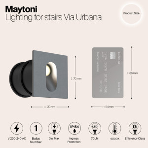 Подсветка для лестниц и ступеней Via Urbana O022-L3GR