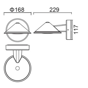 Настенный светильник уличный  W1876 Gr
