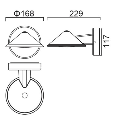 Настенный светильник уличный  W1876 Gr